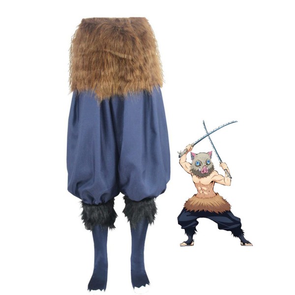 Demon Slayer Inosuke Hashibira Cosplay Kostuum Outfit Set voor Volwassenen