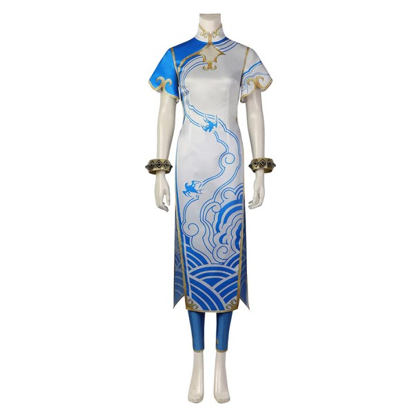 Street Fighter Chun-Li Cosplay Kostuum Cheongsam Set voor Dames