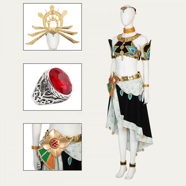 The Legend of Zelda Luxe Riju Cosplay Kostuum Outfit Set voor Volwassenen