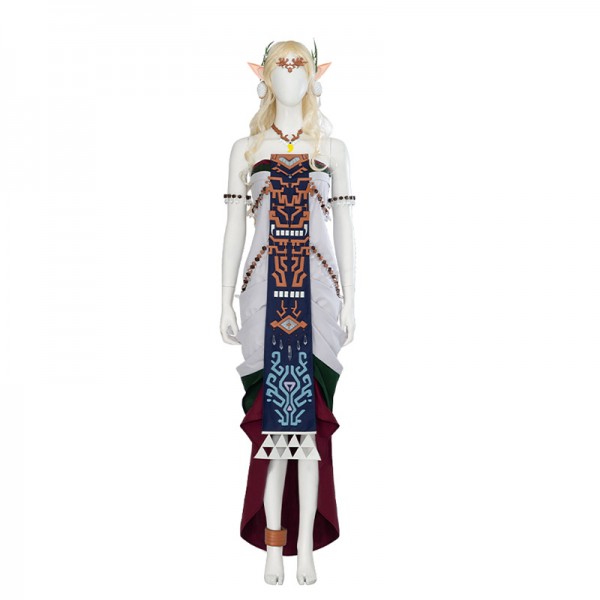 Zelda: Tears of the Kingdom Luxe Sonia Cosplay Kostuum Outfit Set voor Volwassenen