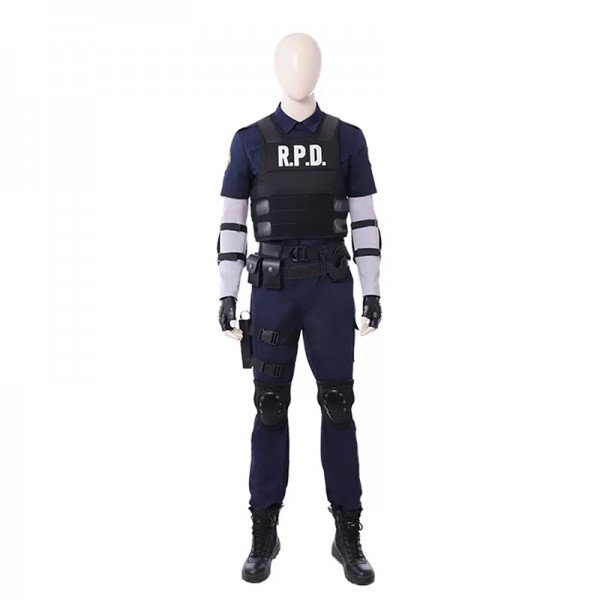 Resident Evil 2 Luxe Leon S. Kennedy Cosplay Kostuum Outfit Set voor Volwassenen