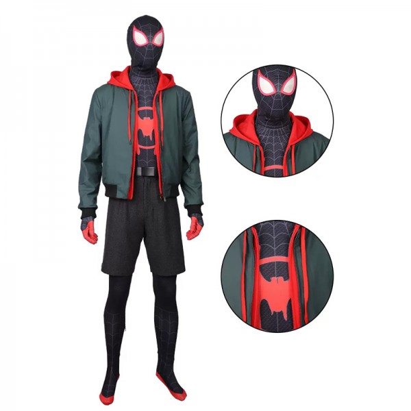 Spider-Man Luxe Miles Morales Cosplay Kostuum Outfit Set voor Volwassenen