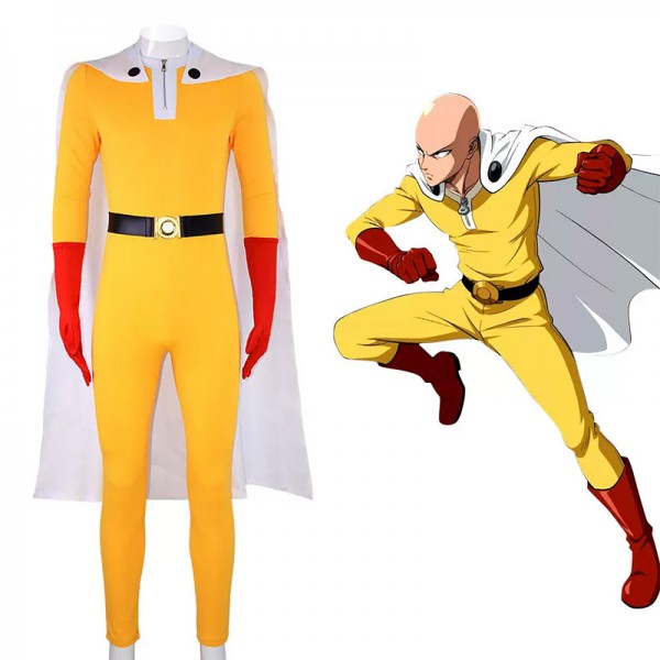 One-Punch Man Saitama Cosplay Kostuum Outfit Set Volwassenen